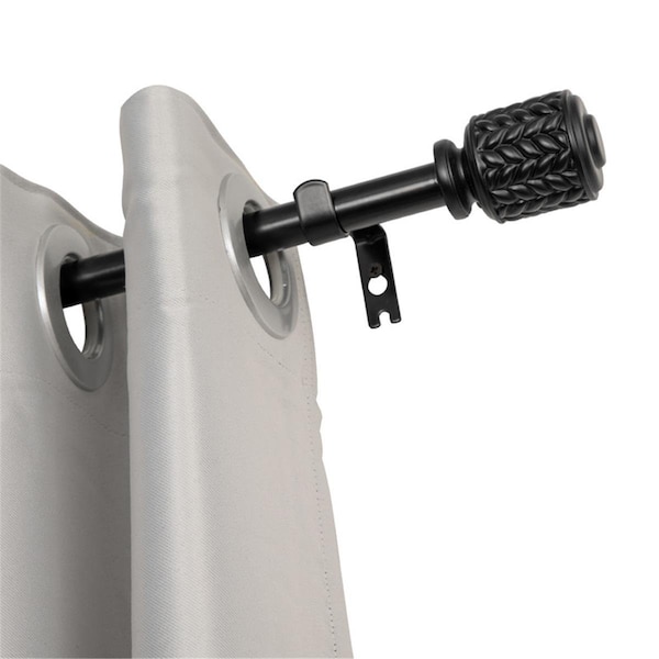 Escenografia 0.75 in. Curtain Rod for 28-48 in. Windows, Black - ES3262797
