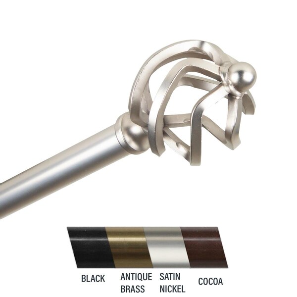 Central Design Giro 0.81 in. Curtain Rod; 120-170 in. - Satin Nickel - 4842-995