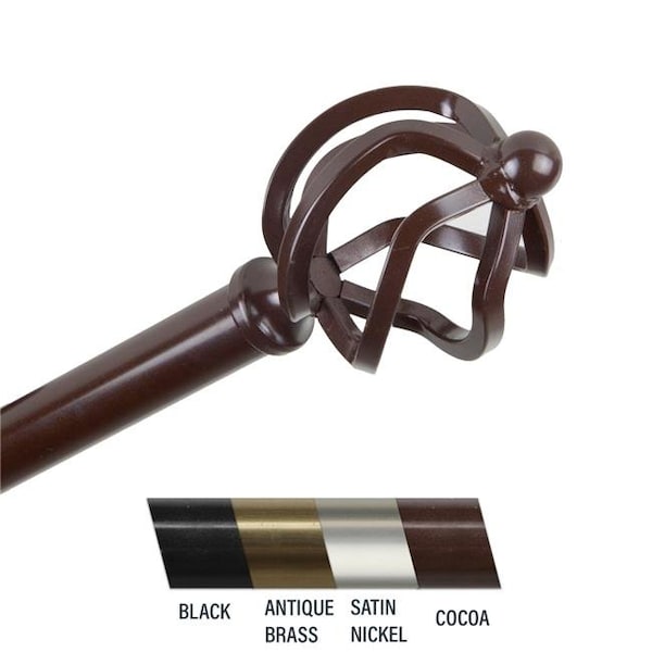 Central Design Central Design 4842-667 Giro 0.81 in. Curtain Rod; 66-120 in. - Cocoa - 4842-667