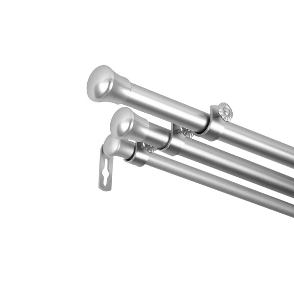 Central Design 0.8125 in. Triple Curtain Rod with 28 to 48 in. Extension, Satin Nickel - TRIPLE-285