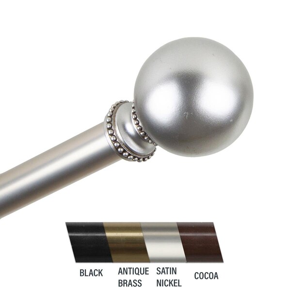 Central Design Julian 0.81 in. Curtain Rod, 48-84 in. - Satin Nickel - CE436832