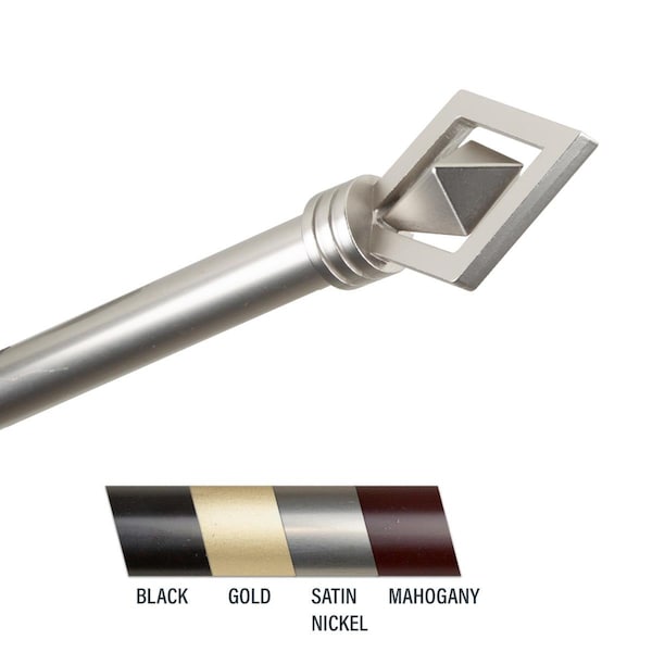 Central Design Lance 1 in. Curtain Rod; 120-170 in. - Satin Nickel - 100-69-995