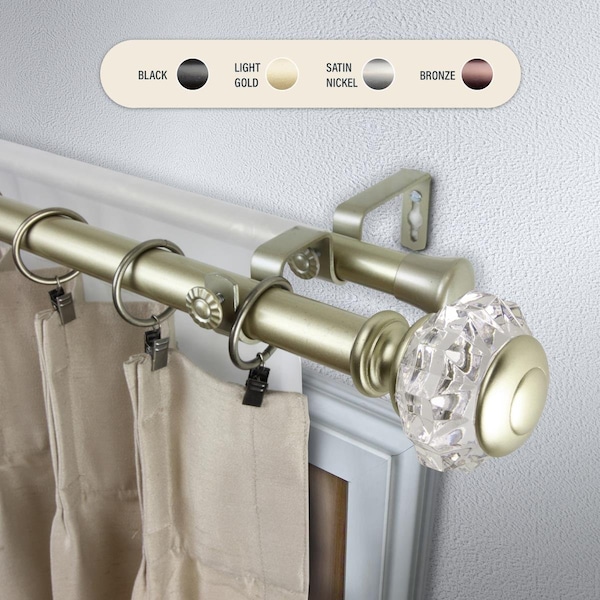 Central Design 1 in. Lyla Double Curtain Rod with 120 to 170 in. Extension, Gold - 100-59-993-D