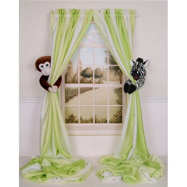 Curtain Critters Curtain Critters ALMYZB490213COL Plush Safari Chocolate Monkey & Zebra Curtain Tieback Collector Set - Chocolate Brown; Black & White - ALMYZB490213COL