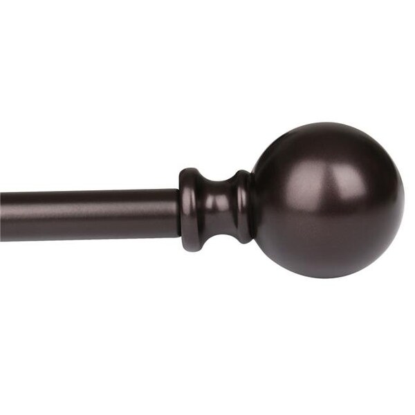 Utopia Alley Utopia Alley D34RB 48-86 in. Adjustable Curtain Rod with Round Finials - Bronze - D34RB