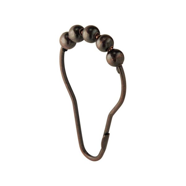 Interdesign iDesign Bronze Silver Steel Shower Curtain Rings 12 pk - 76571
