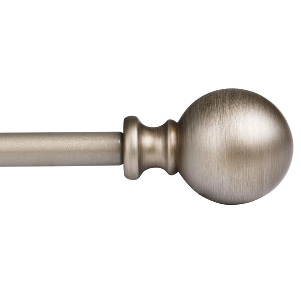 Escenografia 48-86 in. Adjustable Curtain Rod with Round Finials - Satin Nickel - ES2675282