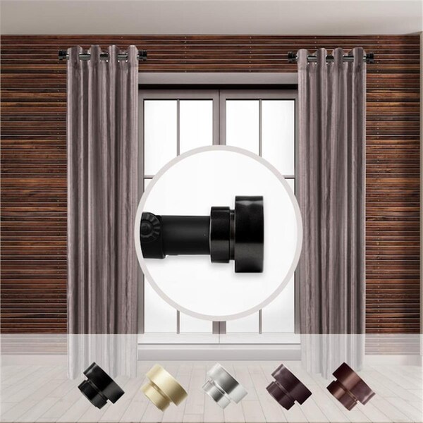 Central Design 1 in. Basic Side Curtain Rod with 12 to 20 in. Extension, Black, 2PK - SIDE100-2
