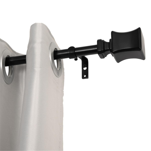 Utopia Alley 0.75 in. Curtain Rod for 48-86 in. Windows, Black - D94Z