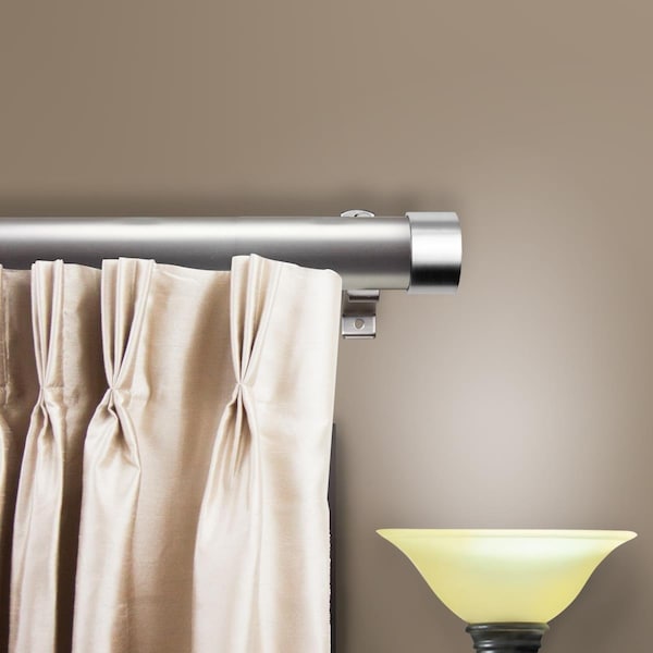 Central Design 1.5 in. Collin Curtain Rod with 28 to 48 in. Extension, Satin Nickel - 150-09-28-5