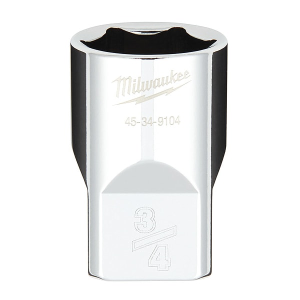 Llave de vaso de 1/2 pulgadas con cabezal de 3/4 pulgadas, medida SAE, de 6 puntos con cuatro lados planos - 45-34-9104