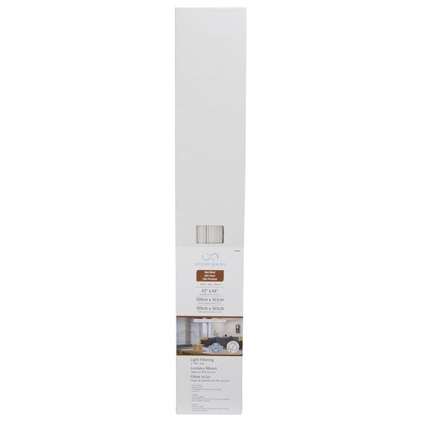 Simple Spaces Blind, 64 in L, 43 in W, Faux Wood, White - FWMB-18