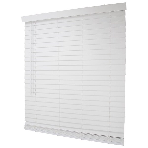 Simple Spaces Blind, 64 in L, 43 in W, Faux Wood, White - FWMB-18