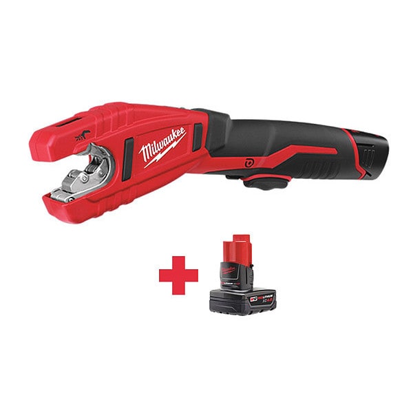 Milwaukee Tool Cordless Tube Cutter Kit, 2 Batteries - 2471-21, 48-11-2440
