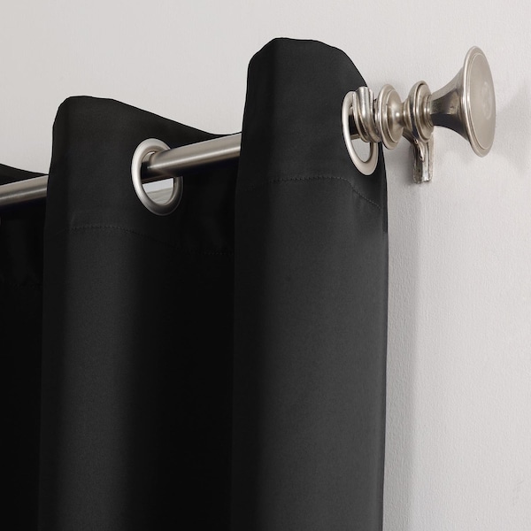 Sun Zero Sun Zero Norwich Black Blackout Curtains 80 in. W X 84 in. L - AC-NORWICH84BLK