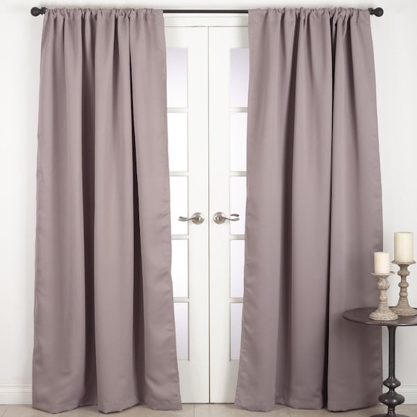 Doba-Bnt SARO  54 x 108 in. Solid Rod Pocket Blackout Window Curtain Panel  Taupe - SA3198284
