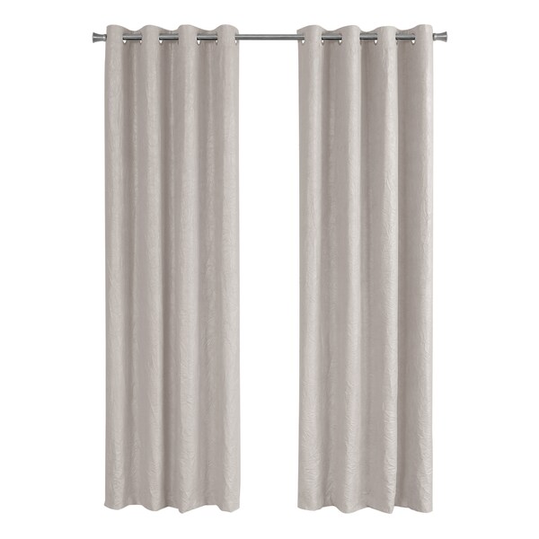 Monarch Specialties Curtain Panel Set, 54"W X 95"L, Grommet, Living Room, Bedroom, Kitchen, Micro Suede, Beige, PK2 - I 9818