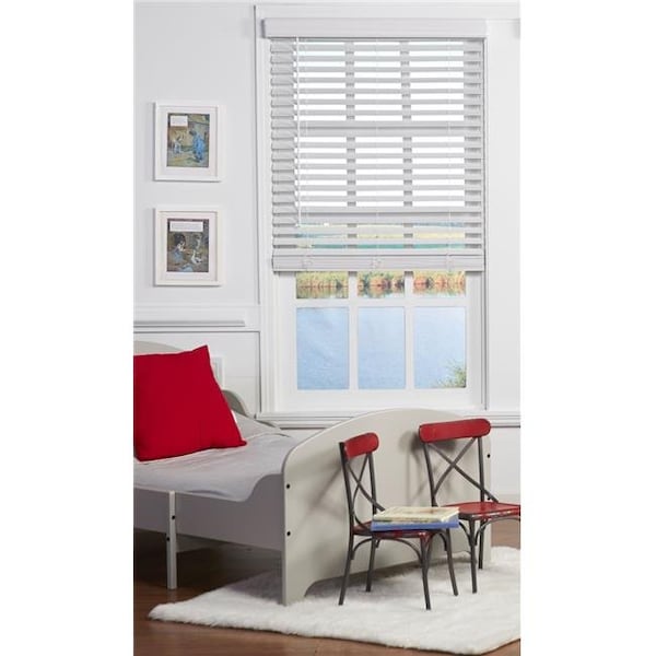 Safe Styles Safe Styles UBJ345X48WT 2 in. Cordless Faux Wood Blind; White - 34.5 x 48 in. - UBJ345X48WT
