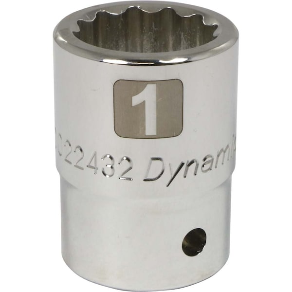 Llave de vaso cromada Dynamic Tools de 3/4" Drive de 12 puntos, longitud estándar de 1" - D022432