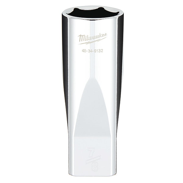 Milwaukee Herramienta 1/2 pulgada de unidad 7/8 pulgadas de SAE 6 puntos llave de vaso profundo con CUATRO LADOS PLANOS - 45-34-9132