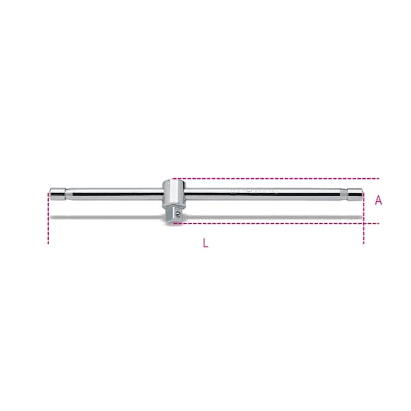 Beta 920/42 1/2 pulgadas Drive Sliding T-Handle, Largo Total 305 mm - 009200854