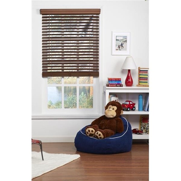 Safe Styles Safe Styles UBJ495X64BK 2 in. Cordless Faux Wood Blind; Dark Oak - 49.5 x 64 in. - UBJ495X64BK