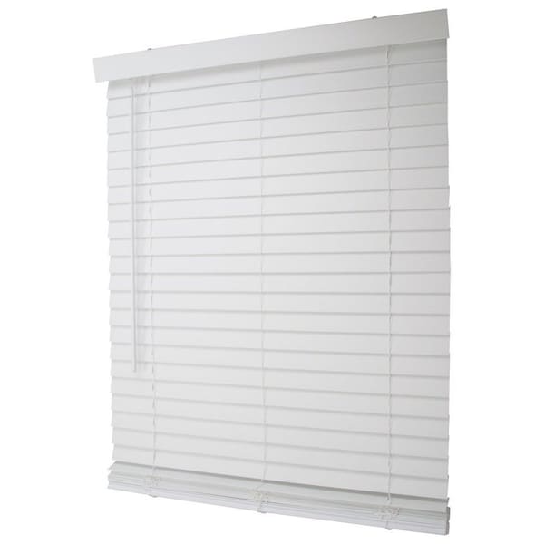 Simple Spaces Blind, 64 in L, 34 in W, Faux Wood, White - FWMB-14