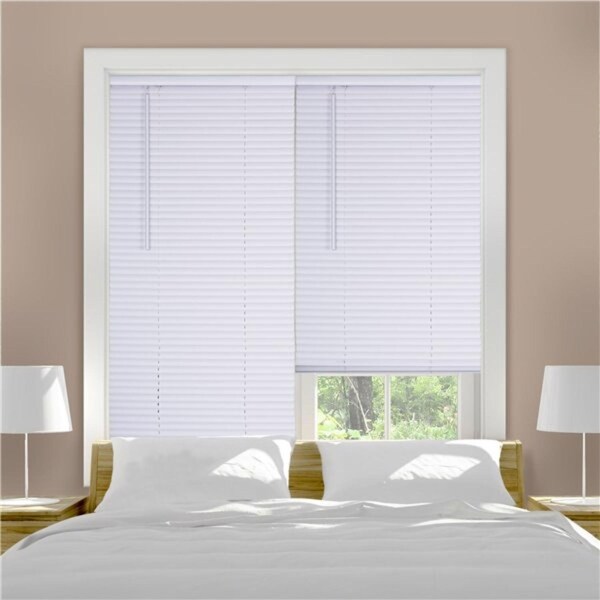Lotus Blinds Living Accents Vinyl 1 in. Mini-Blinds 23 in. W X 72 in. H White Cordless - MAX2372WH