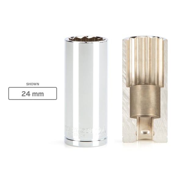 Tekton 1/2 pulgada de unidad x 10 mm de profundidad Llave de vaso de 12 puntos - SHD23310