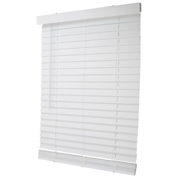 Simple Spaces Blind, 64 in L, 29 in W, Faux Wood, White - FWMB-10