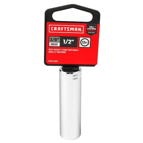 Llaves Craftsman, 1/2" S x 3/8" Drive S SAE 12 Po - CMMT43312