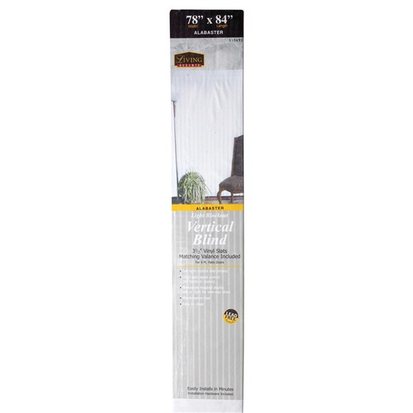 Work-Of-Art 3.5 in. Vinyl Blinds, Alabaster - 78 x 84 in., 2PK - WO3328711