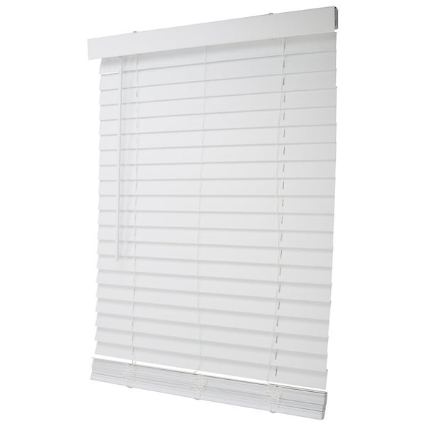 Simple Spaces Blind, 72 in L, 31 in W, Faux Wood, White - FWMB-28