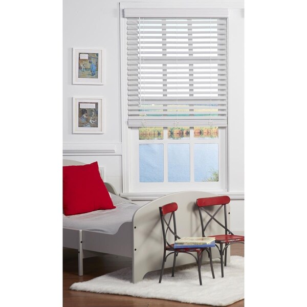 Safe Styles Safe Styles UBJ365X64WT 2 in. Cordless Faux Wood Blind; White - 36.5 x 64 in. - UBJ365X64WT
