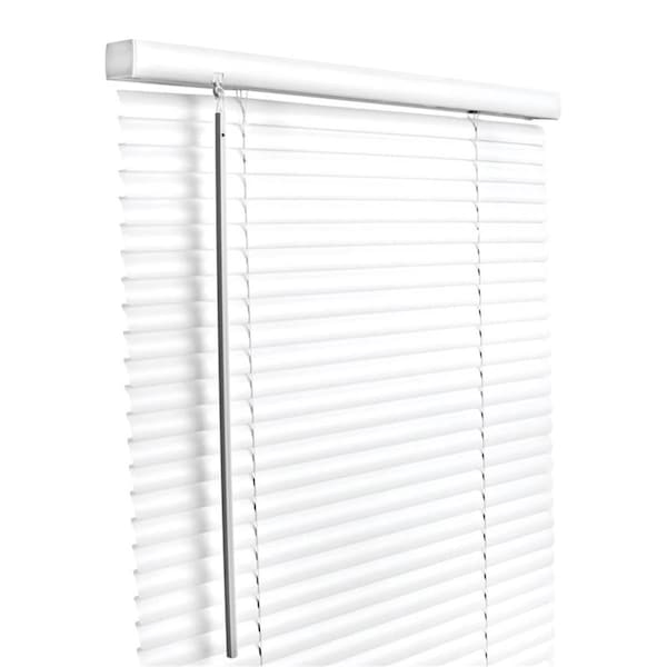 Work-Of-Art Vinyl 1 in. Mini-Blinds, 64 x 52 in. White Cordless - WO2513723