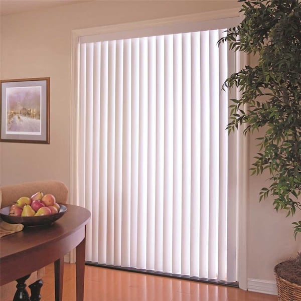 Hampton Bay Room Darkening 3.5 in. PVC Vertical Blinds White - 72 in. W x 84 in. L - 10793478818402
