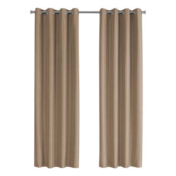 Monarch Specialties Curtain Panel Set, 54"W X 84"L, Grommet, Bedroom, Kitchen, Thermal Insulation, Brown, PK2 - I 9838