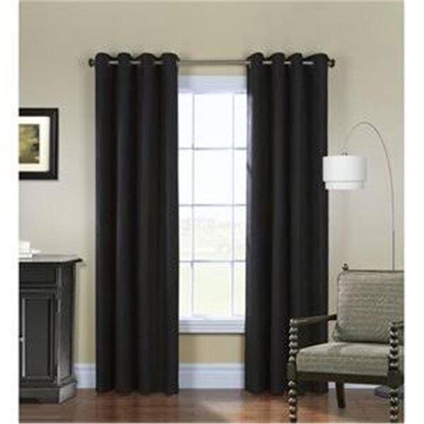 Commonwealth Home Fashions 84 in. Thermaplus Navar Grommet Top Panel Curtain, Black - 71145-109-401-84