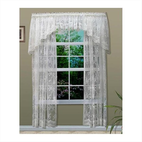 Commonwealth Home Fashions Mona Lisa Engineered Bridal Lace Window Panels72 in., White - 70011-100-001-72