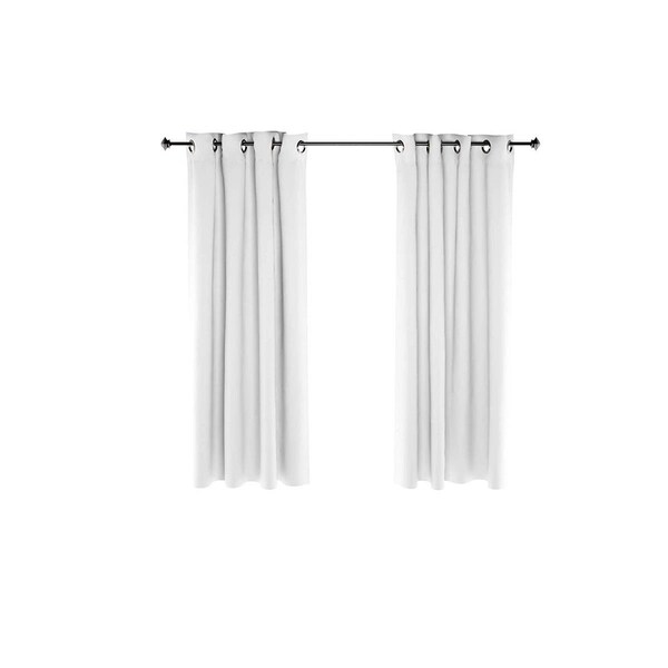Furinno Collins Blackout Curtain, 52 x 63 in. - 2 Panels - White - 2-FC66003WH