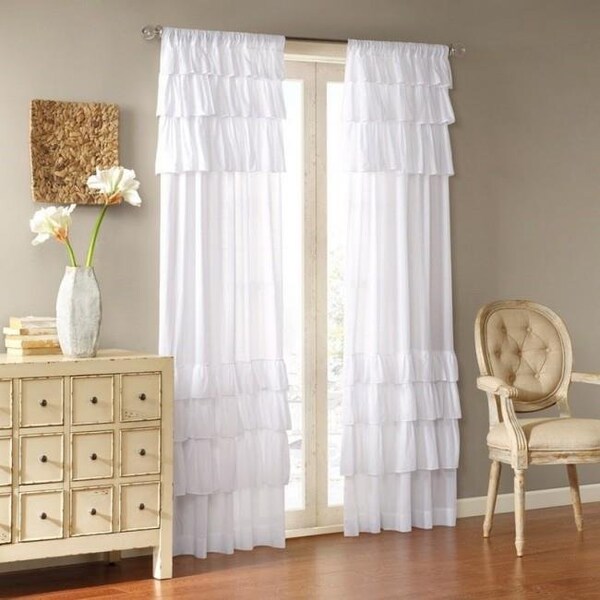 Madison Park Madison Park MP40-3624 Anna Cotton Oversized Ruffle Window Panel - MP40-3624
