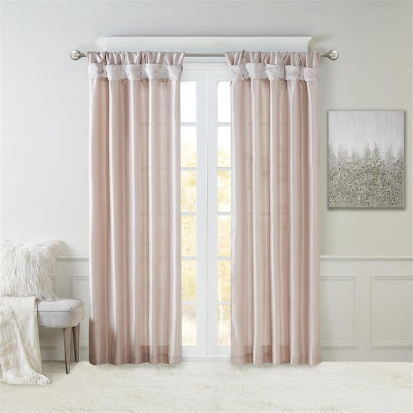 Madison Park Blush 100 Percent Polyester Twist Tab Lined Window Curtain - MP40-6321