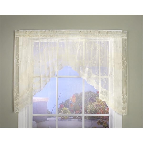 Commonwealth Home Fashions Mona Lisa Engineered Bridal Lace Window Panels, Shell - 70011-430-006-32