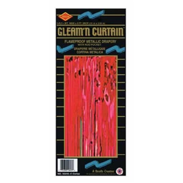 Goldengifts DDI 1907723 1-Ply FR Gleam 'N Curtain - Red - 8' x 3' - GO3350428