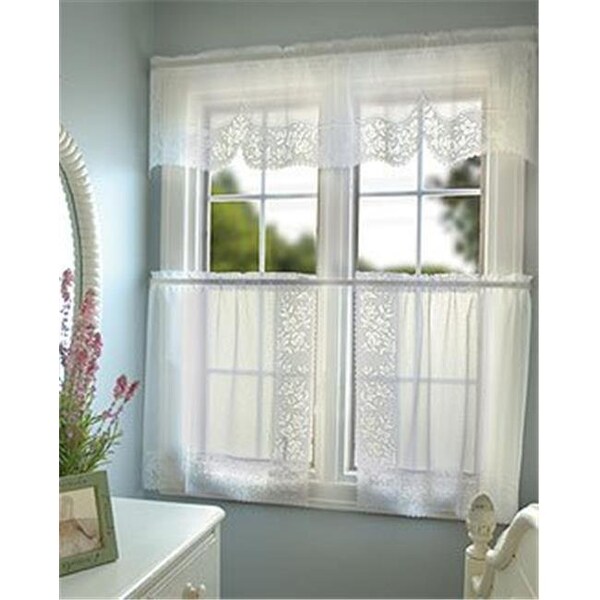 Heritage Lace Heritage Lace 6280W-6024PR Sonata 60 x 24 in. Tier Pair - White - 6280W-6024PR