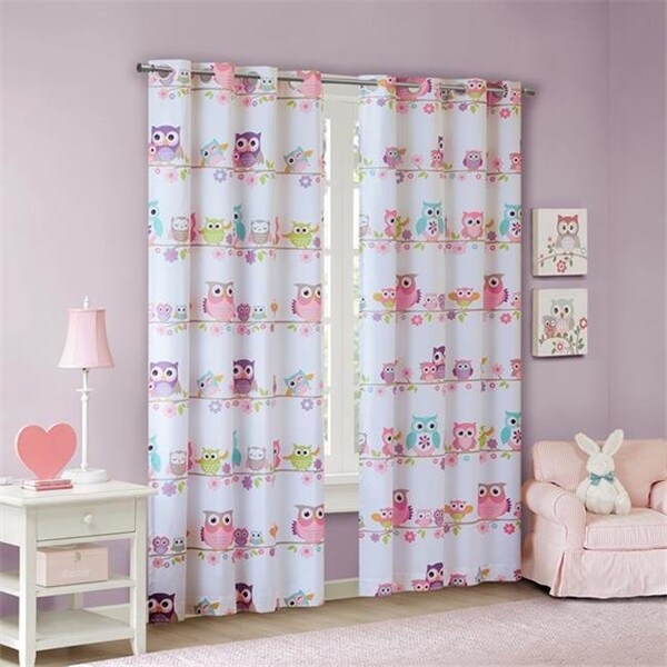 Mi Zone Mi Zone MZK40-139 50 x 63 in. Wise Wendy Owl Printed Blackout Window Panel - Multi - MZK40-139