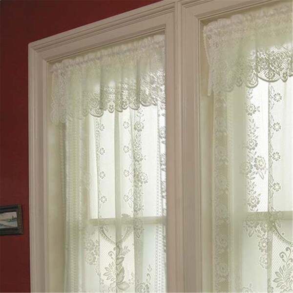 Doba-Bnt 60 x 16 in. Victorian Rose Valance, White - SA305571