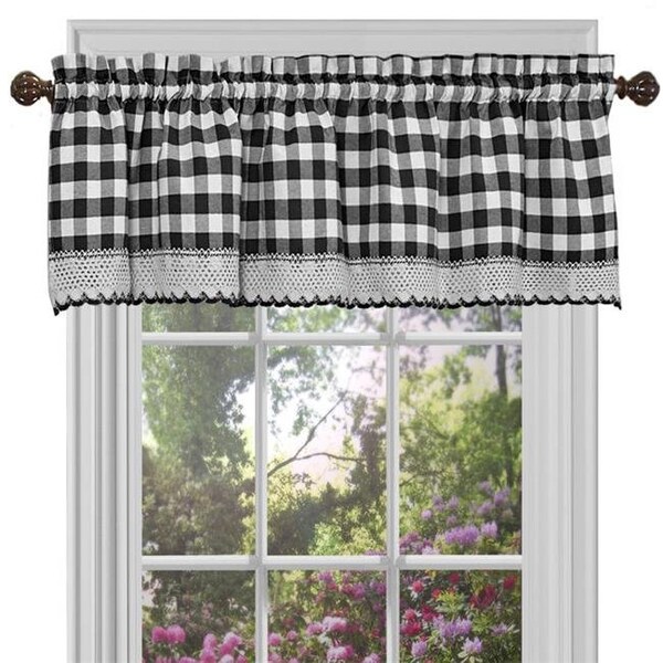 Achim Importing Achim BCVL14BW12 Buffalo Check Valance - 58 in. x 14 in. - Black-White - BCVL14BW12