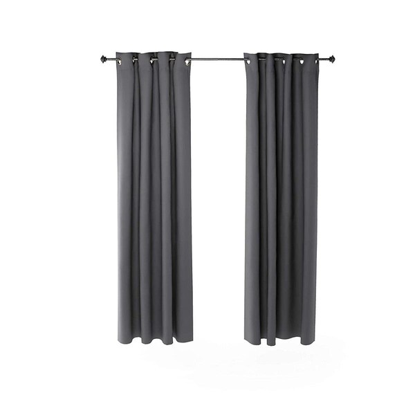 Furinno Collins Blackout Curtain, 52 x 84 in. - 2 Panels - Dark Grey - 2-FC66004DGY