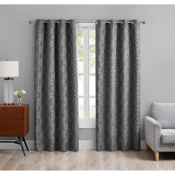 Doba-Bnt 52 x 96 in. Modern Print Blackout Window Curtains, Slate, 2PK - SA3198494